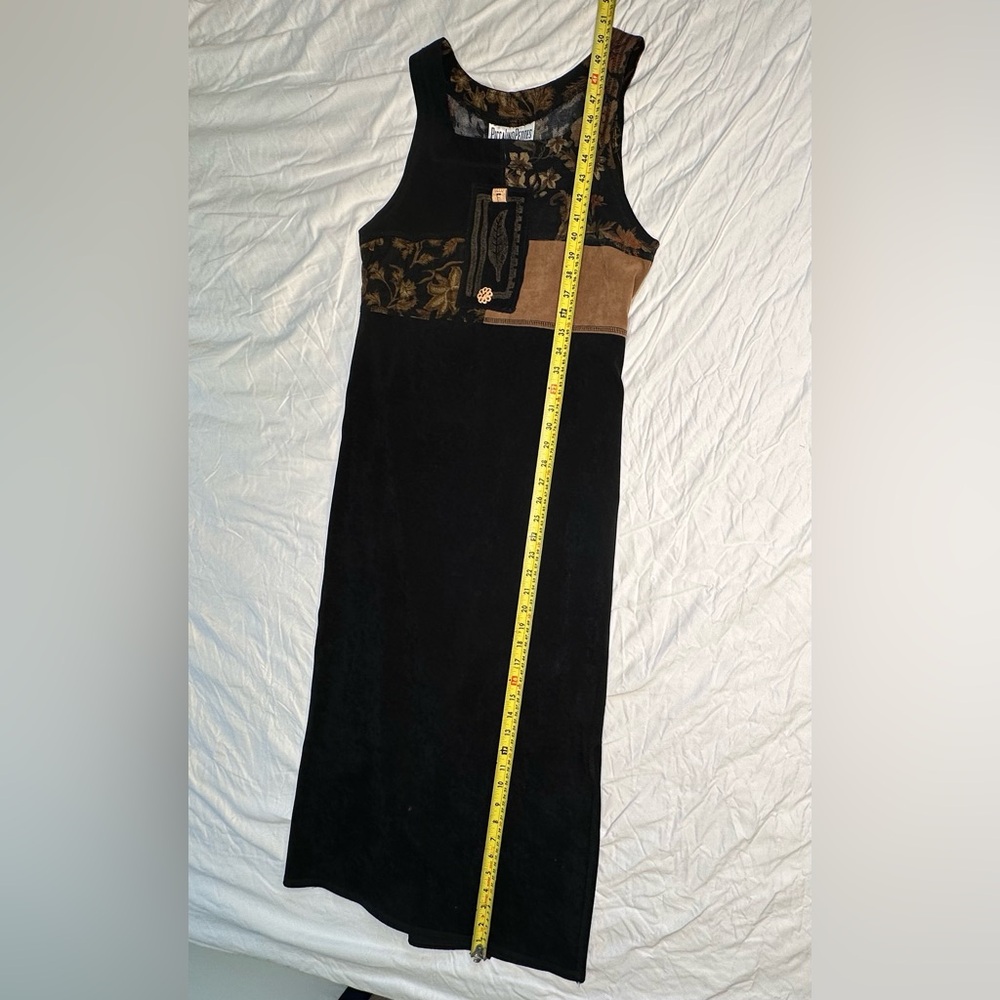 VTG 90s Piccalino Petites Patchwork Midi Dress 6P Made in USA Tapestry Appliqué - Picture 12 of 13